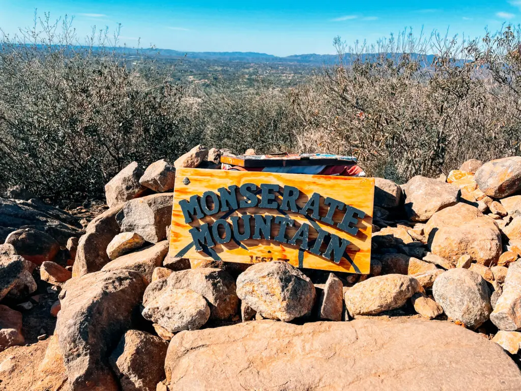 Monserate Mountain Trail Sign