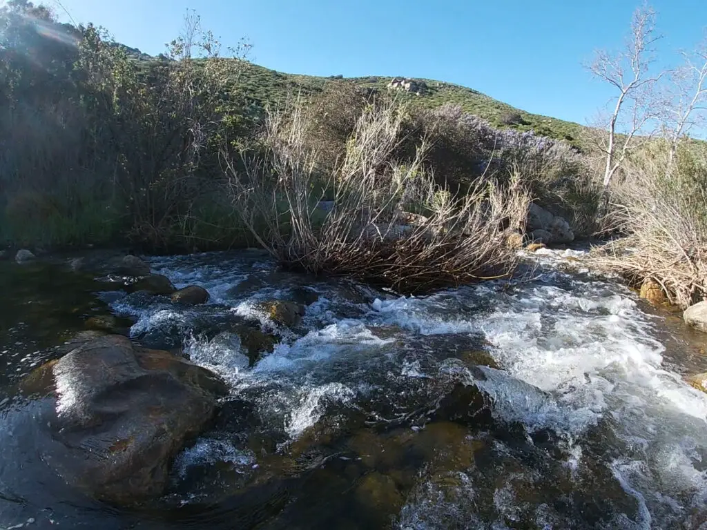 River crossing at Cedar Creek Falls in San Diego