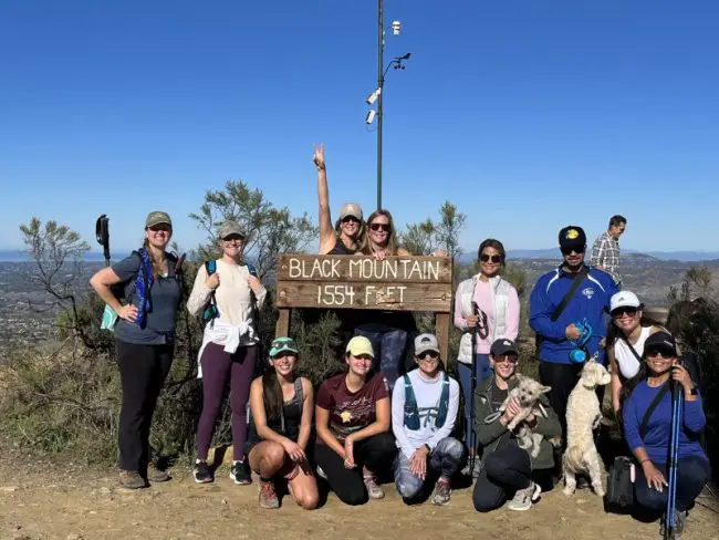 Group picture at summit of Black Mountain San Diego