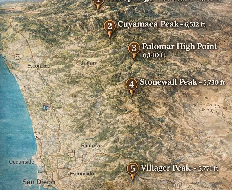 tallest peaks in san diego