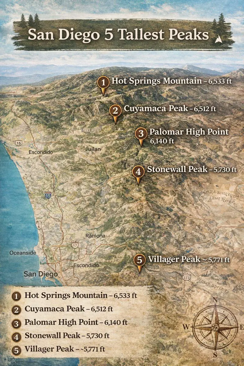 tallest peaks in san diego